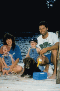 Family on their summer holiday